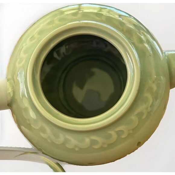Pier 1 Imports Vintage Tea Pot Green Glazed Holds 12 Oz - Picture 5 of 6